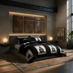 ARMONIA - Juego sabanas cama King de 25 plazas diseño London Big Ben modelo 628
