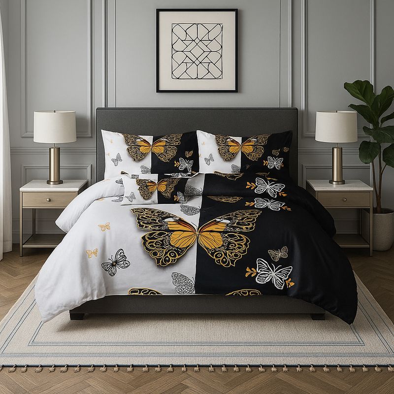 ARMONIA - Ropa de cama Queen 2 plazas diseño Mariposas modelo 639