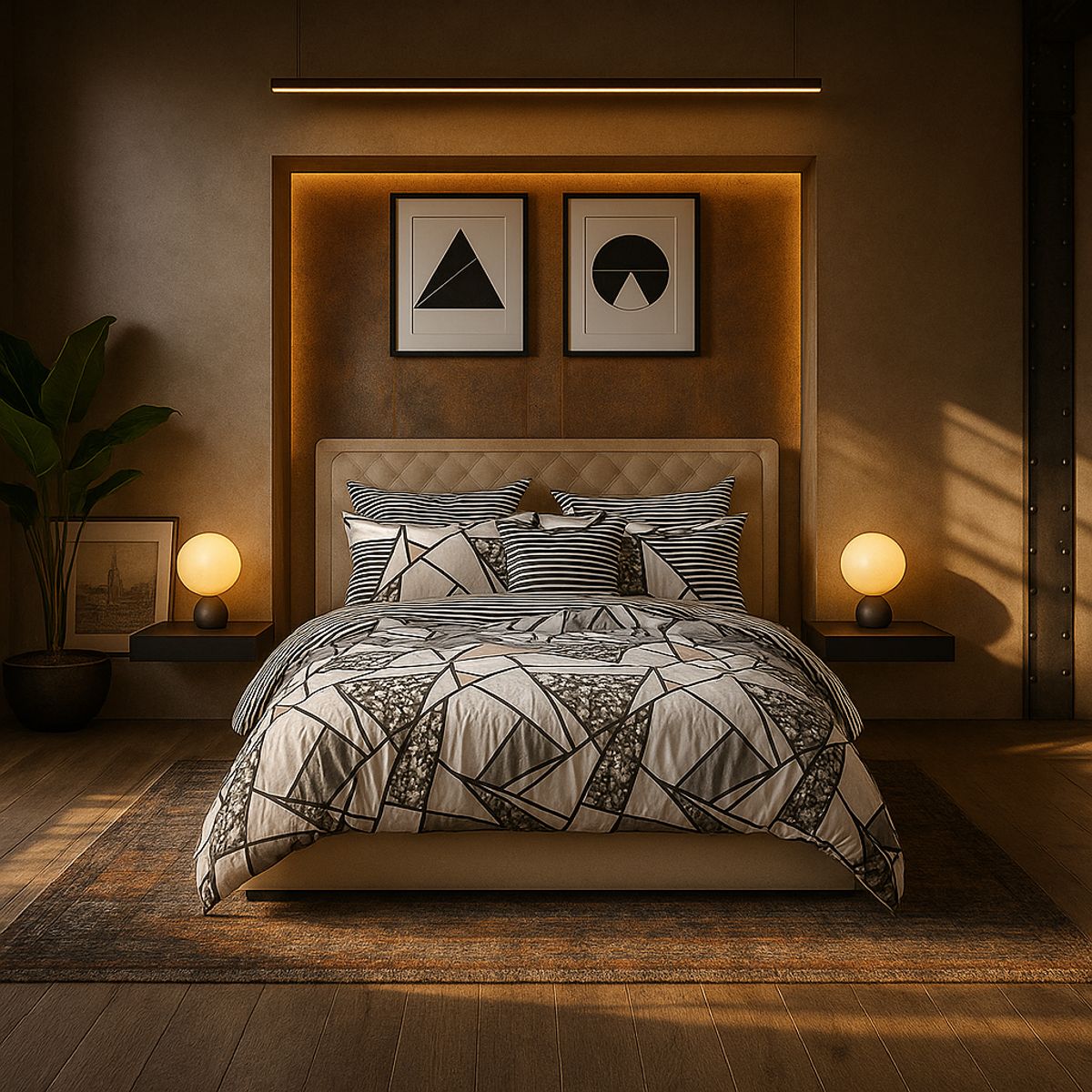 ARMONIA - Juego sabanas 25 plazas King diseño Queen Mosaico modelo 622