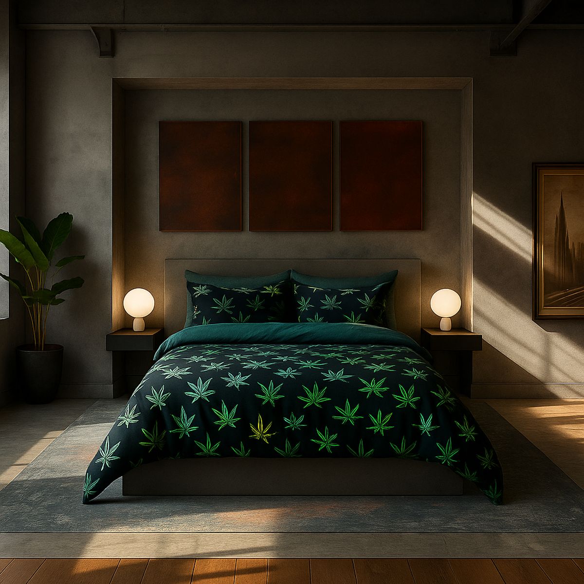 ARMONIA - Set de sábanas Queen para cama de 2 plazas diseño Canavis modelo 643