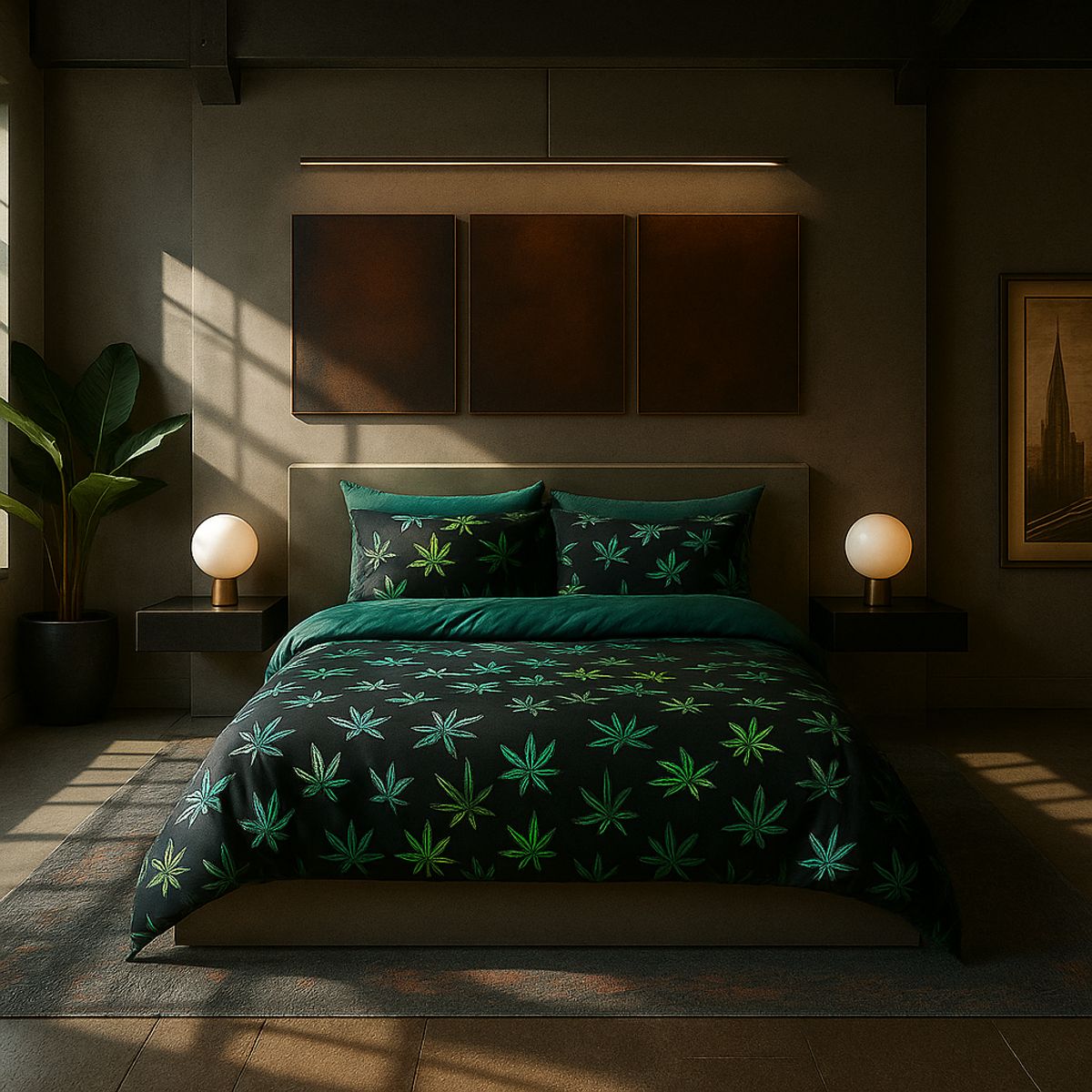 ARMONIA - Set de sábanas Queen para cama de 2 plazas diseño Canavis modelo 643