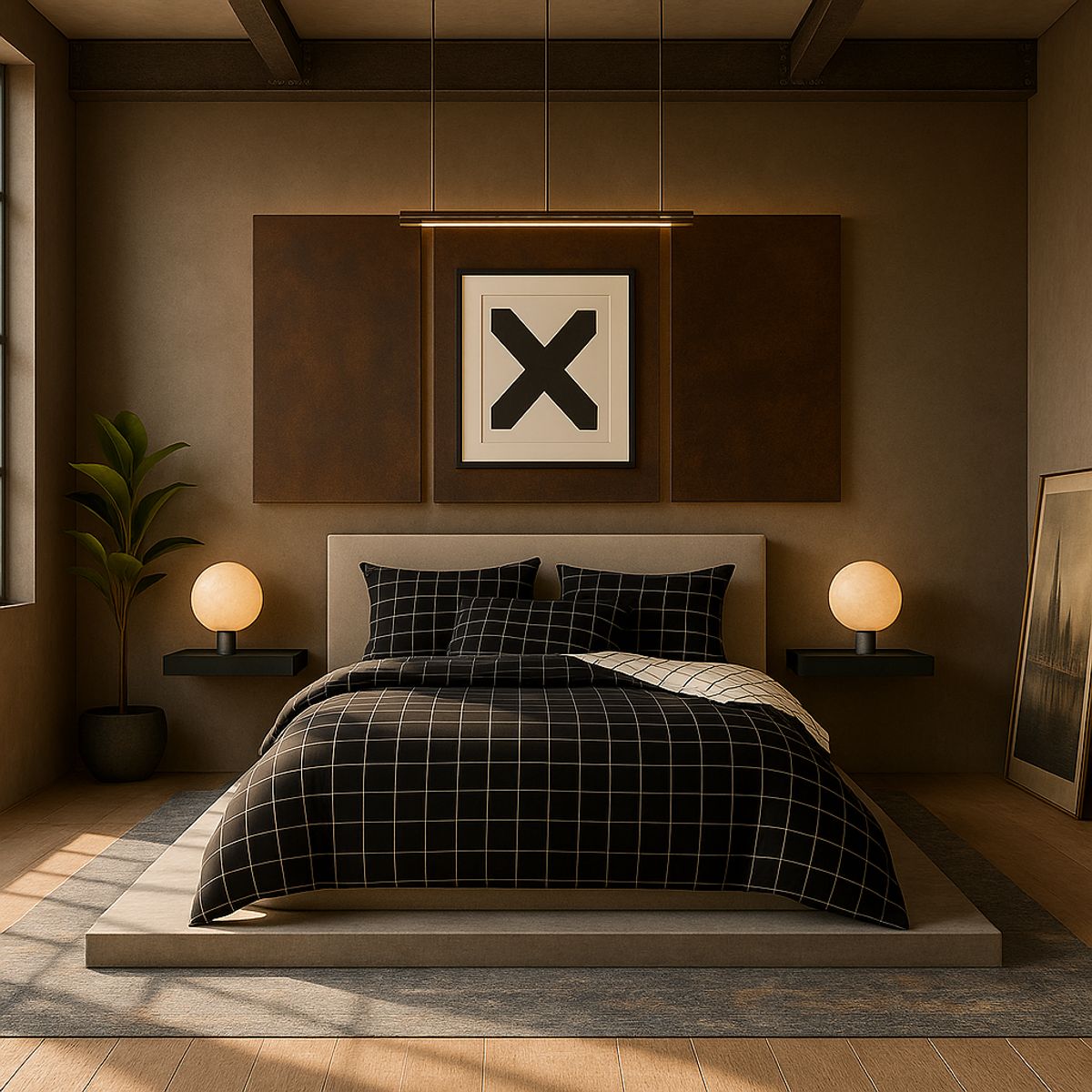 ARMONIA - Juego sabanas 25 plazas King diseño Queen Cuadrícula modelo 623