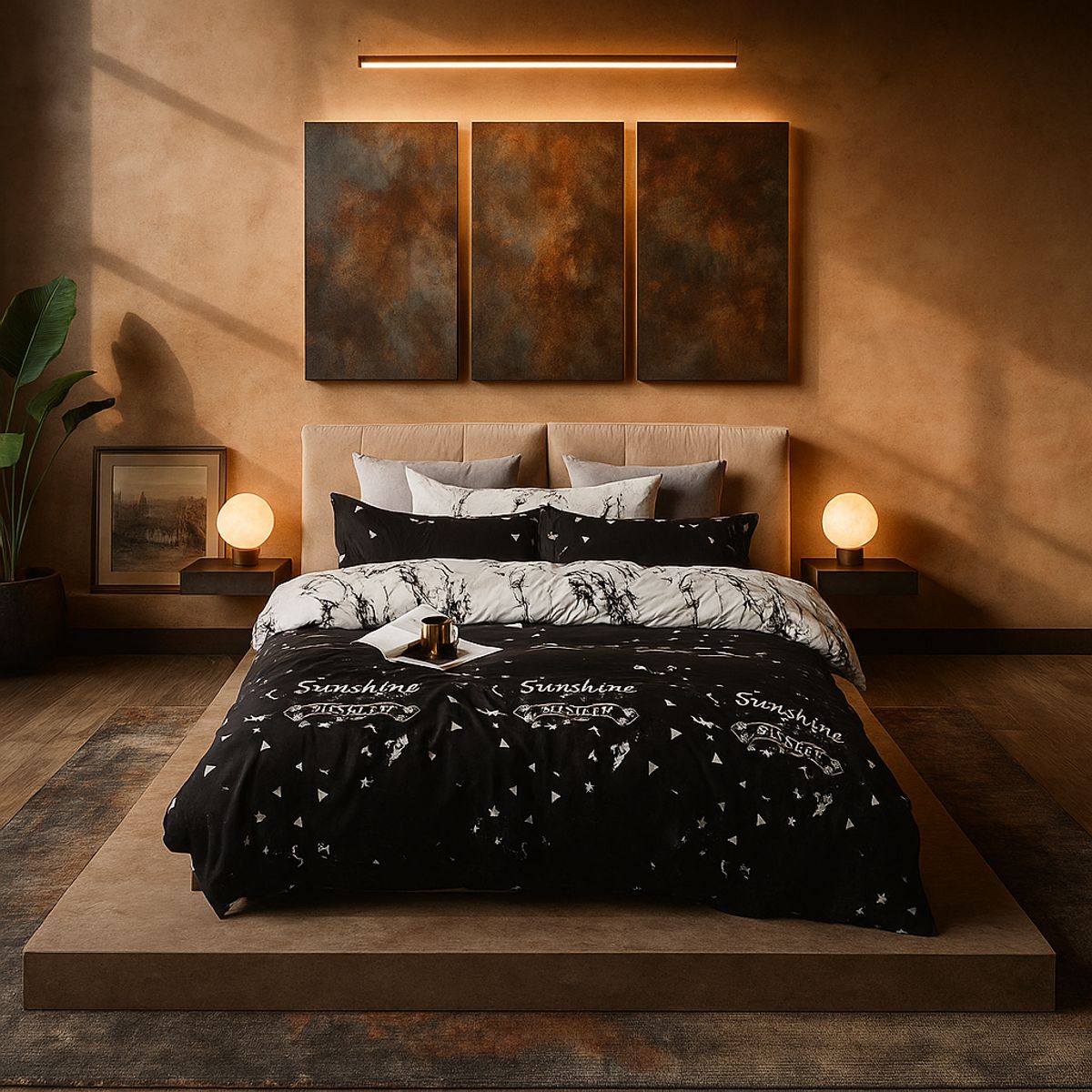 ARMONIA - Juego de cama 2 plazas Queen diseño Plazas Queen Sunshine modelo 646