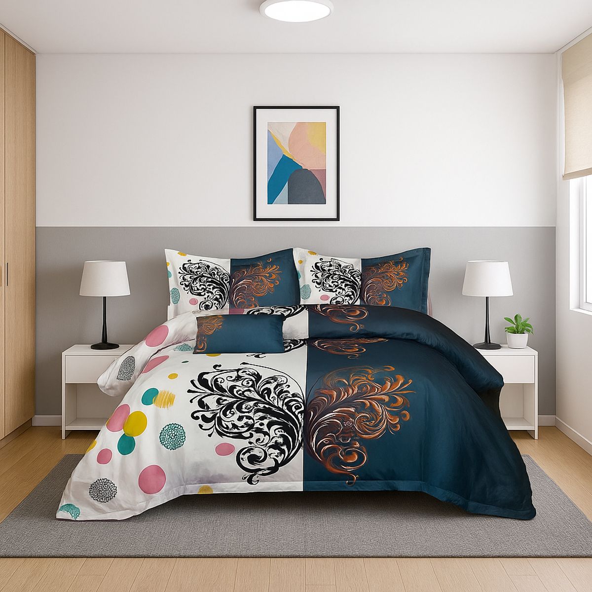 ARMONIA - Juego sabanas King 25 plazas diseño Trival Mariposa modelo 632