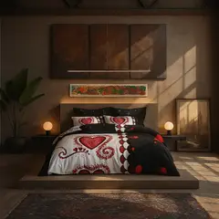 ARMONIA - Juego de cama 25 plazas King diseño Queen Corazón modelo 637