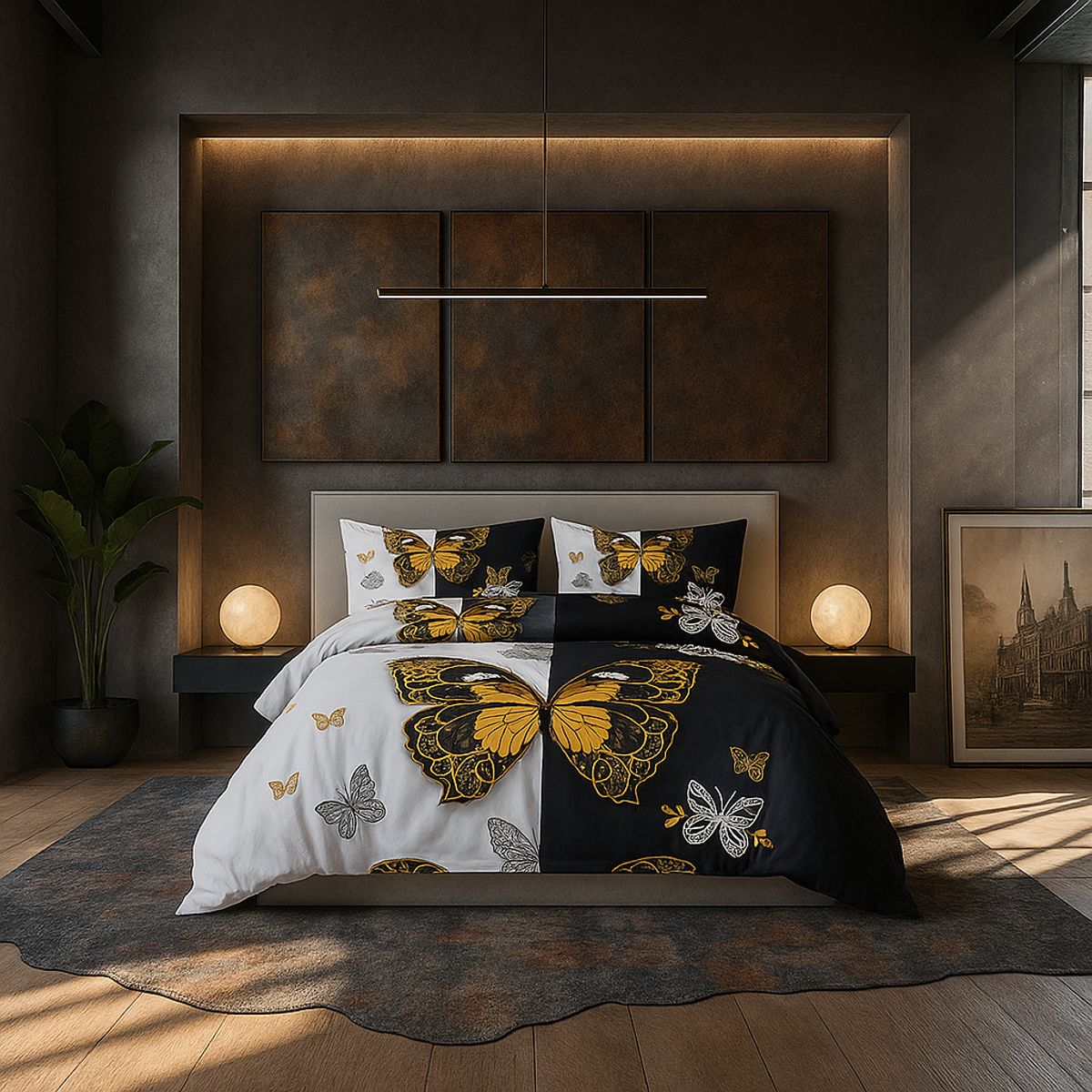 ARMONIA - Ropa de cama 2 plazas Queen diseño Mariposas modelo 639