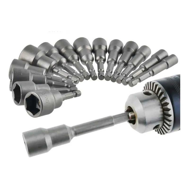 GENERICO - Juego Magnéticas Hexagonales Llave Vaso Para Tuercas 6-19mm