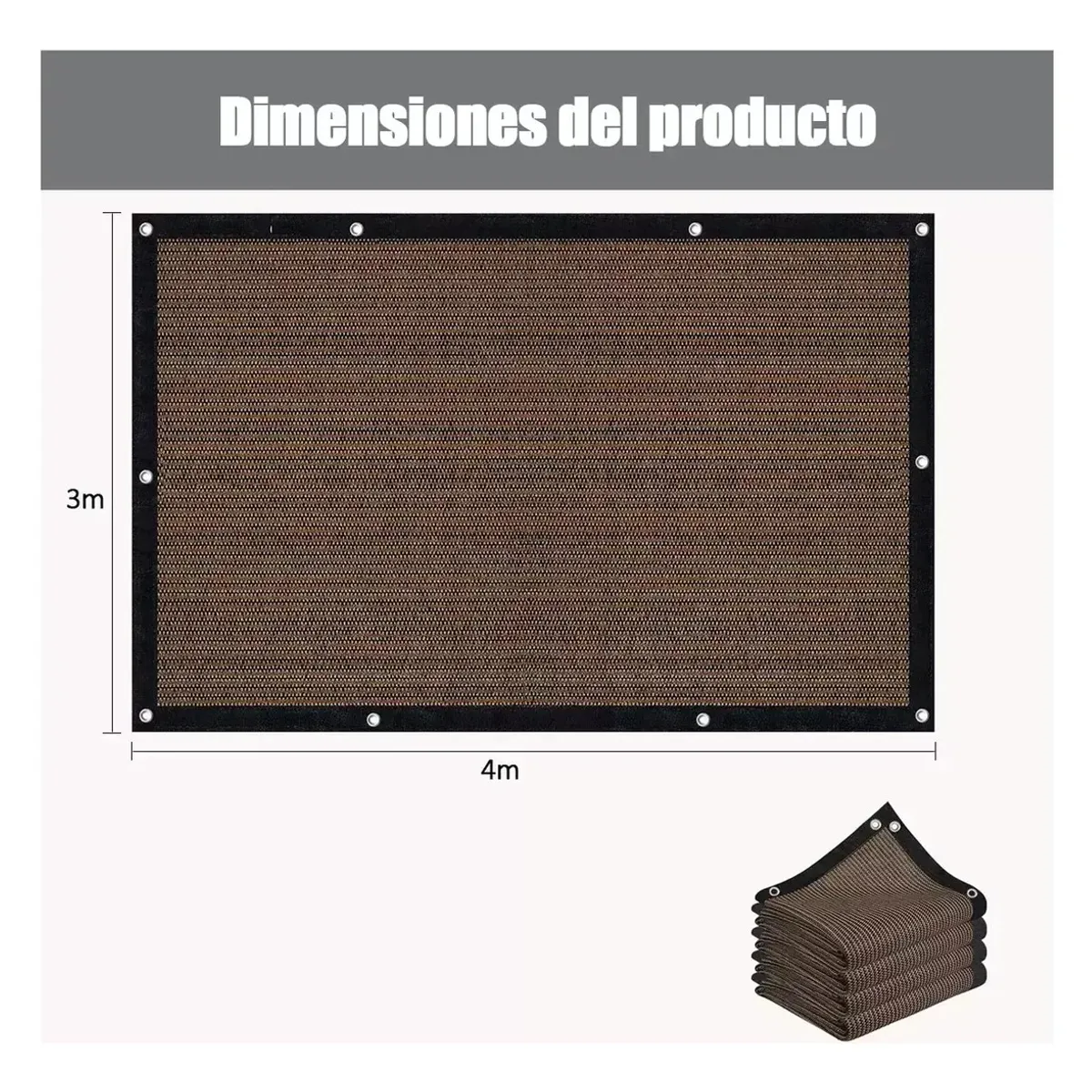 GENERICO - 3x4m Lona De Malla De Sombra Red Bloqu Tasa De Sombreado 95%