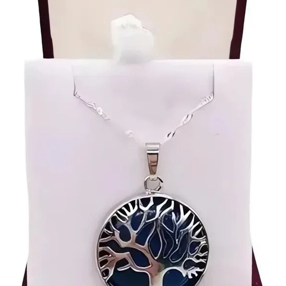 GENERICO - Collar Lapislázuli Arbol De La Vida Raices Cadena Bañado en plata