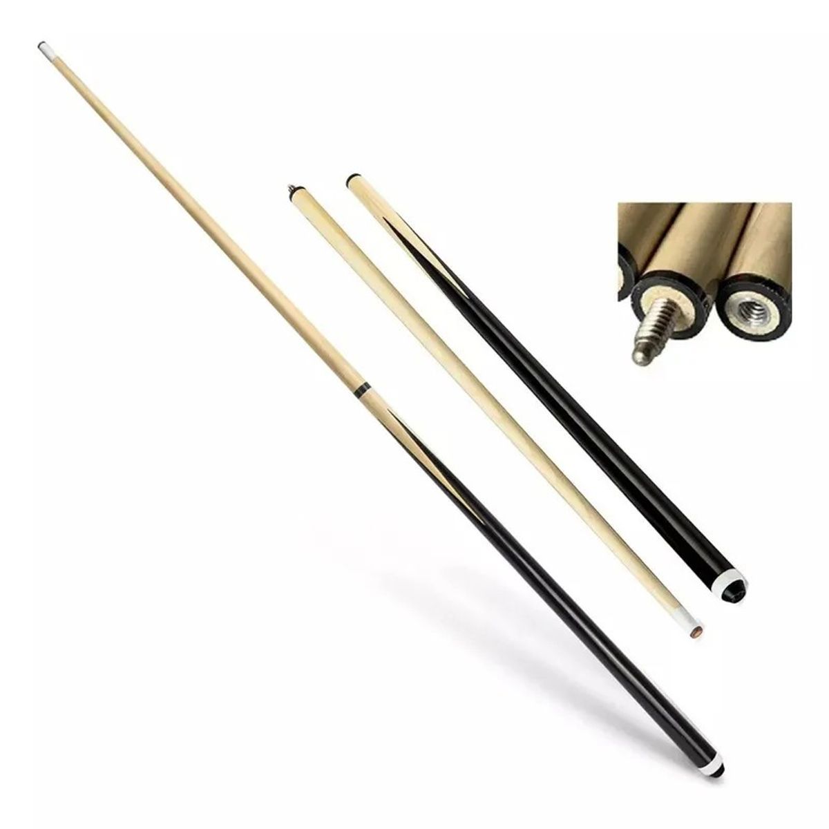 GENERICO - Taco De Pool Palo Maple Billar Madera Alta Calidad 145cm