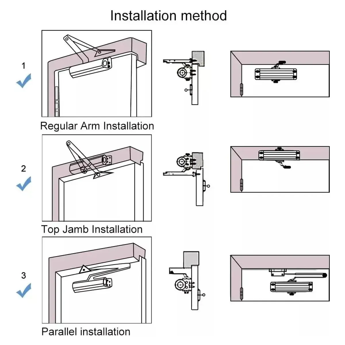 GENERICO - Cierrapuertas Brazo Hidraulico 35 A 85 Kg