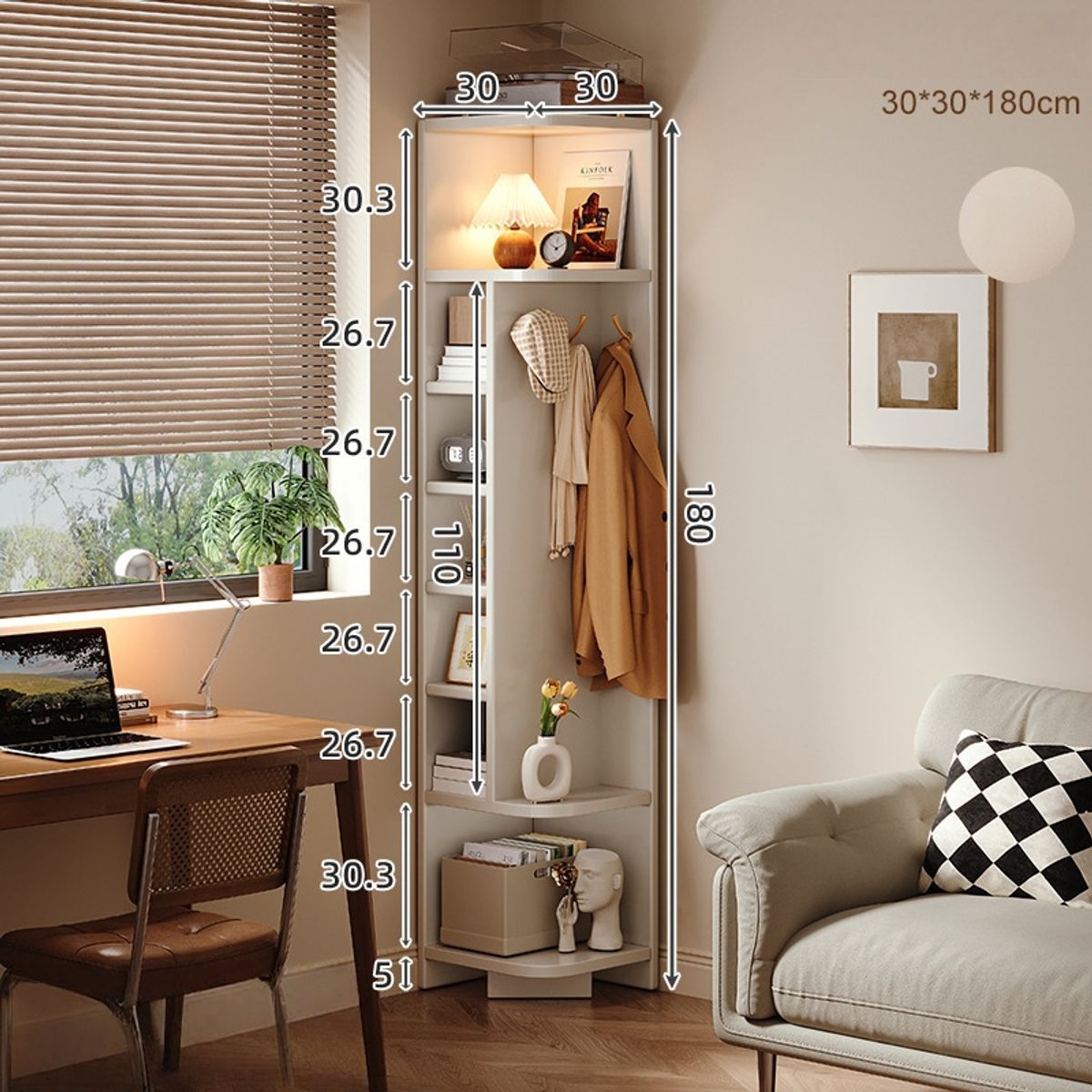 GENERICO - Repisa Organizador Estante Esquinero 180x30x30cm