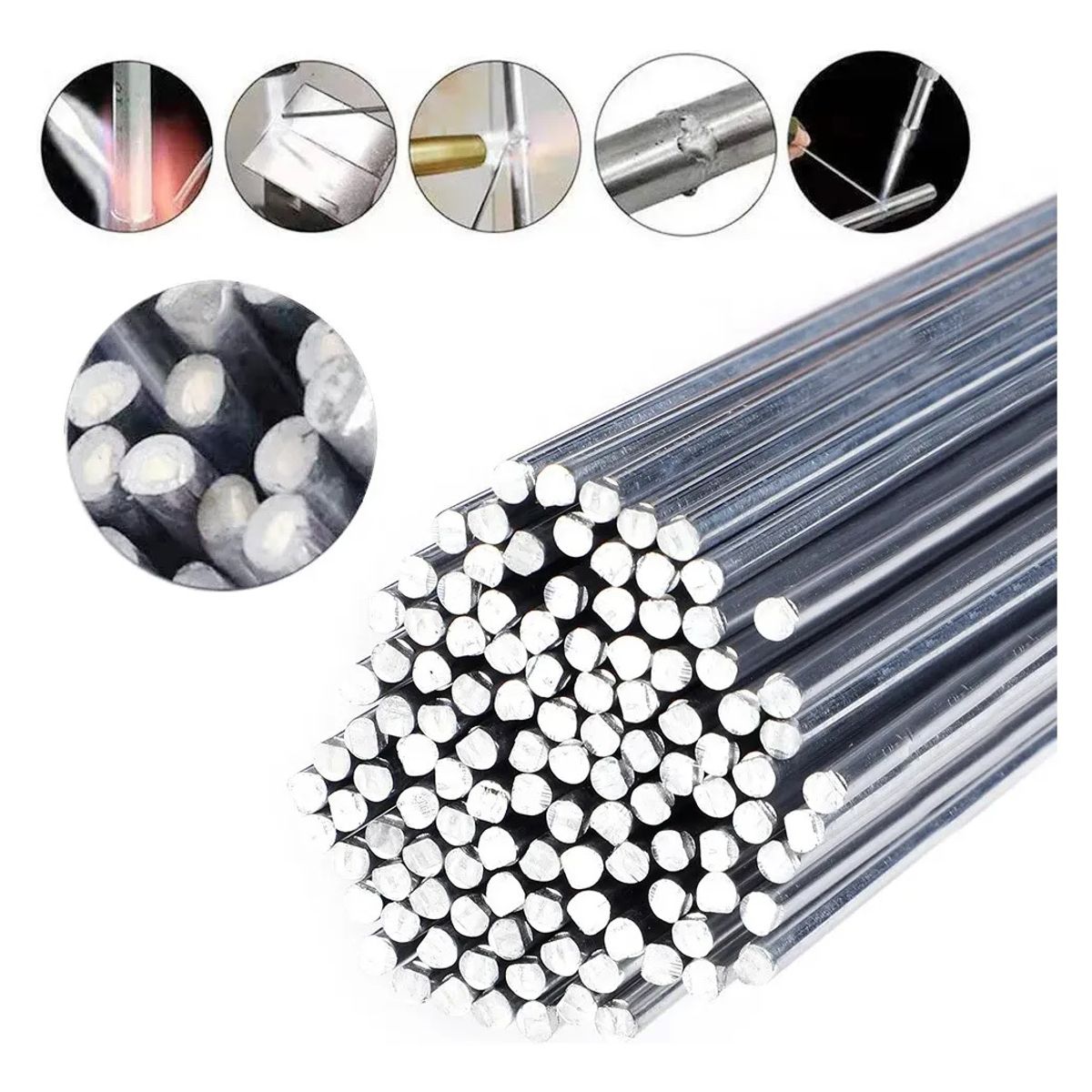 GENERICO - 20 Und Pack Varillas De Soldadura Aluminio Fusión Fácil