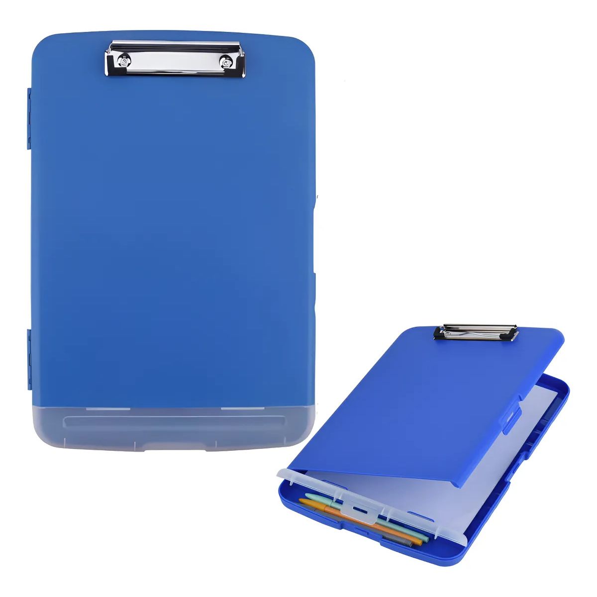 KUANGYE - Carpeta A4 Portapapeles Portapapeles Plástico Con Compartimento para Bolígrafos Separado Azul Oscuro