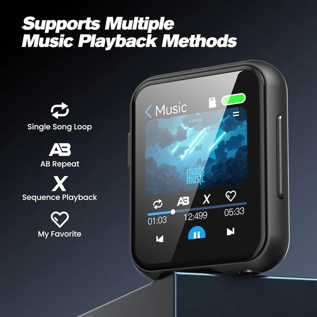 KUANGYE - Reproductor Mp3 Mp4 Con Conexión Bluetooth 128gb Táctil