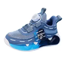 DANWEILE - Zapatillas de running transpirables de suela blanda para niños Azul