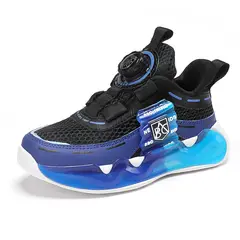 DANWEILE - Zapatillas running transpirables suela blanda para niños Azul oscuro