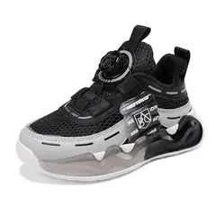 DANWEILE - Zapatillas running transpirables suela blanda para niños Negro