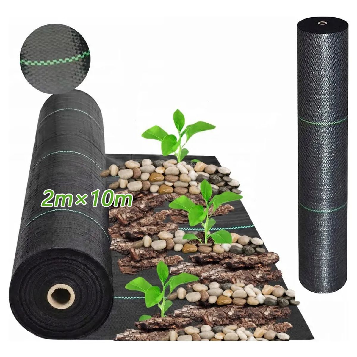 GENERICO - Ground Cover Antimaleza De 2 X 10 m Malla Antimaleza