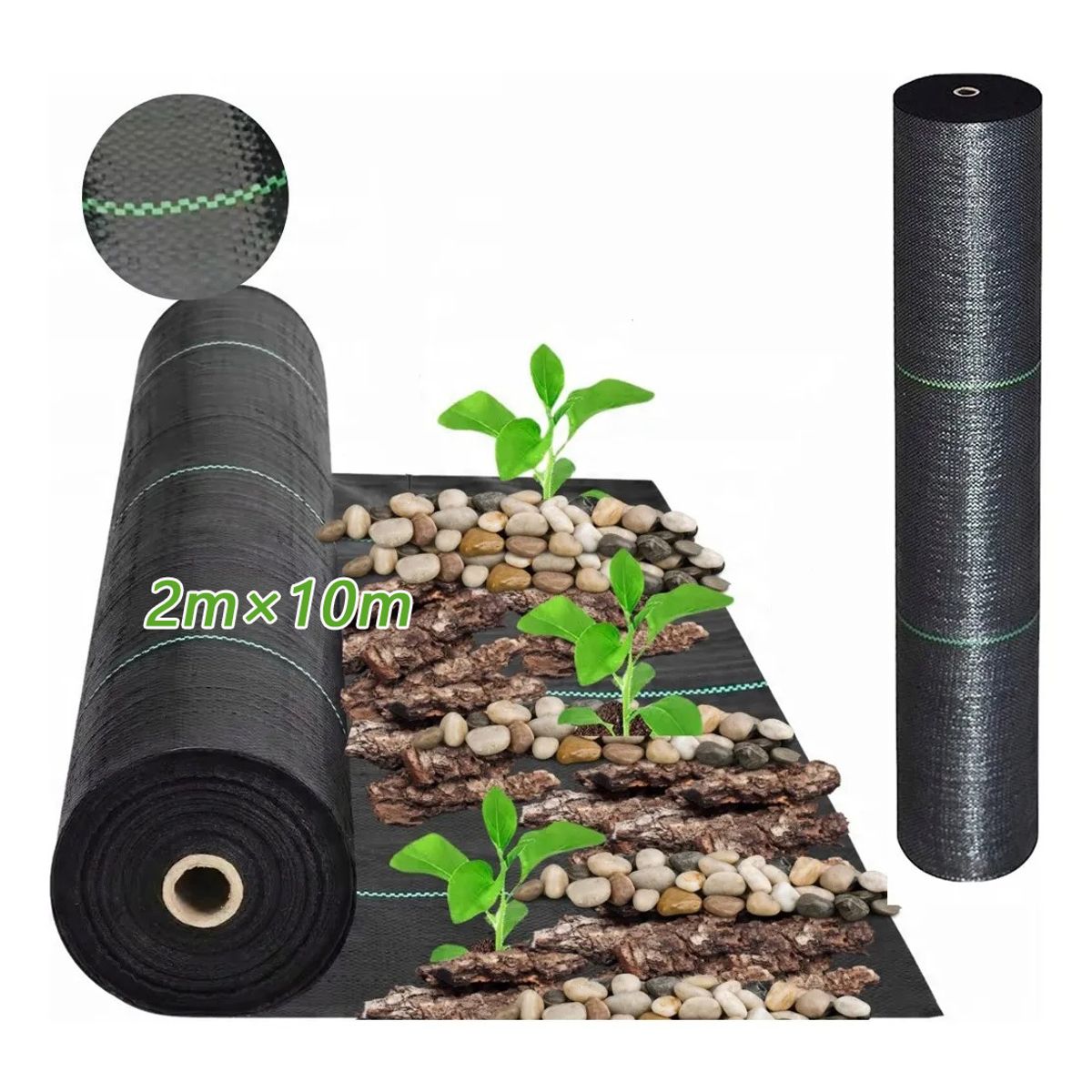 GENERICO - Ground Cover Antimaleza De 2 X 10 m Malla Antimaleza