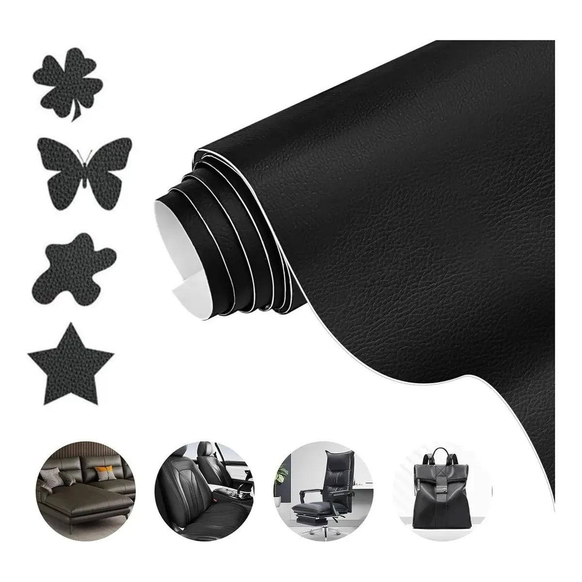 GENERICO - Parche Reparador Cuero Autoadhesivo 20x30cm Para Sofá Auto