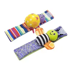 GENERICO - Set Estimulación Sonajeros Bebé 2 Calcetines + 2 Muñequeras