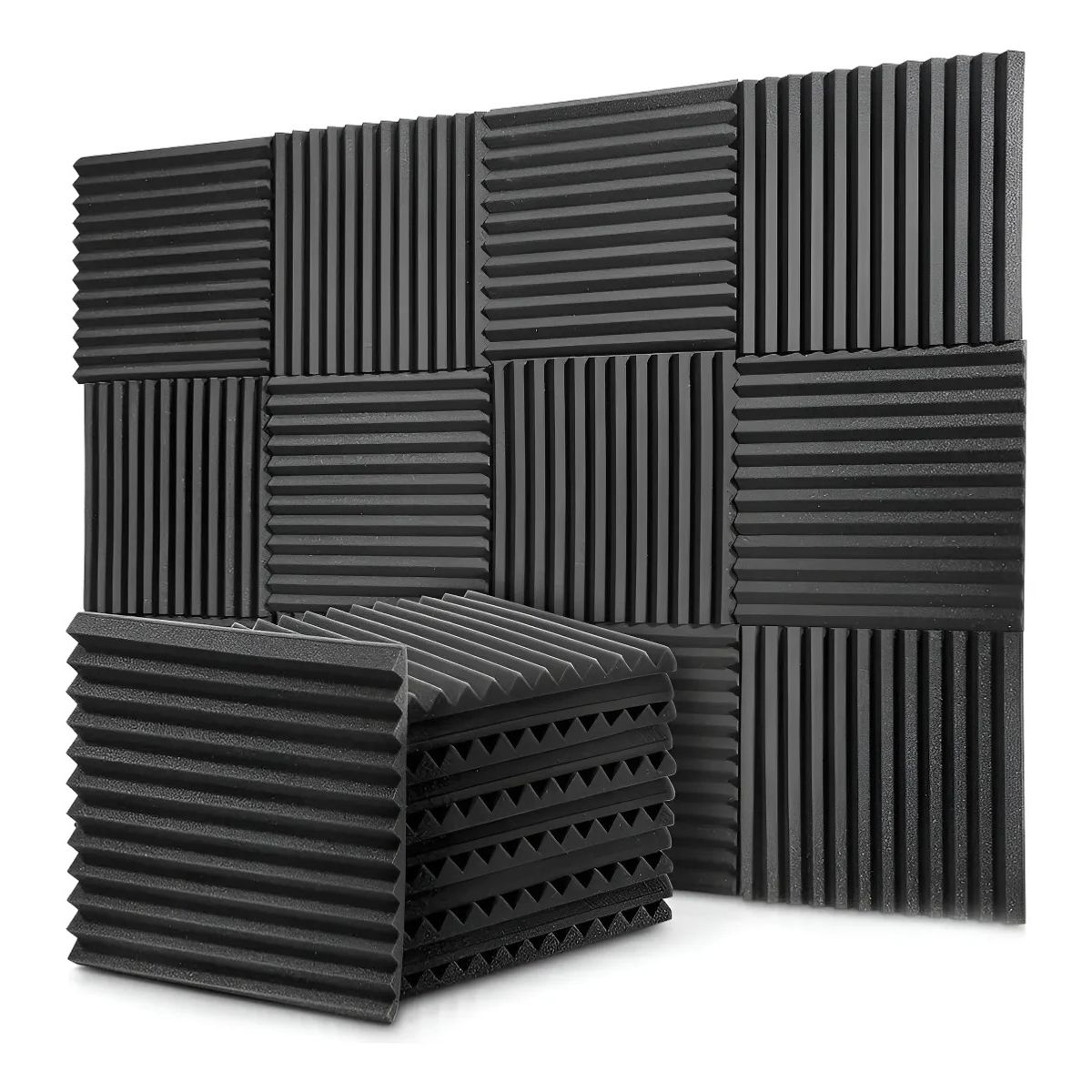 GENERICO - 12x Espuma Acústica Aislante Alta Calidad 30x30x25cm