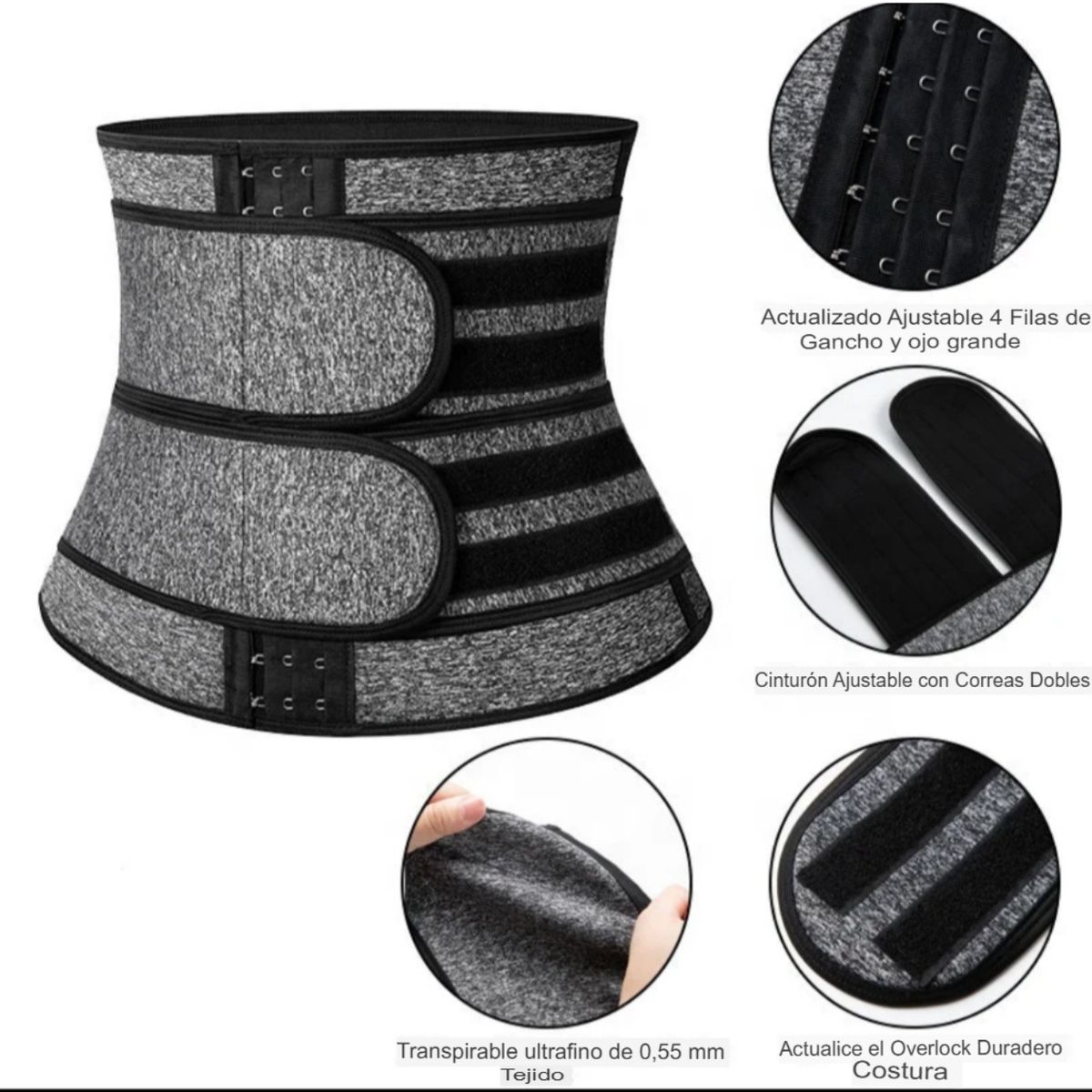 GENERICO - Faja modeladora, Reductora  de Cintura y Abdomen gris  L