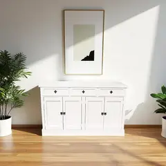 GENERICO - Buffet de madera Cerrado Ethan 150x40x90 color Blanco