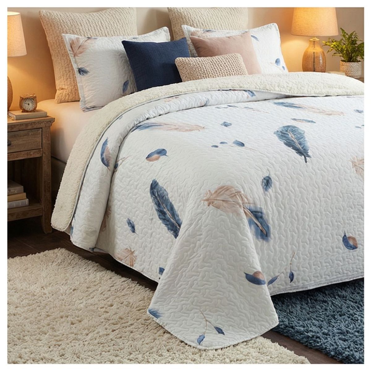 GENERICO - Cubrecama Sherpa 1.5 Plazas - Iowa M958