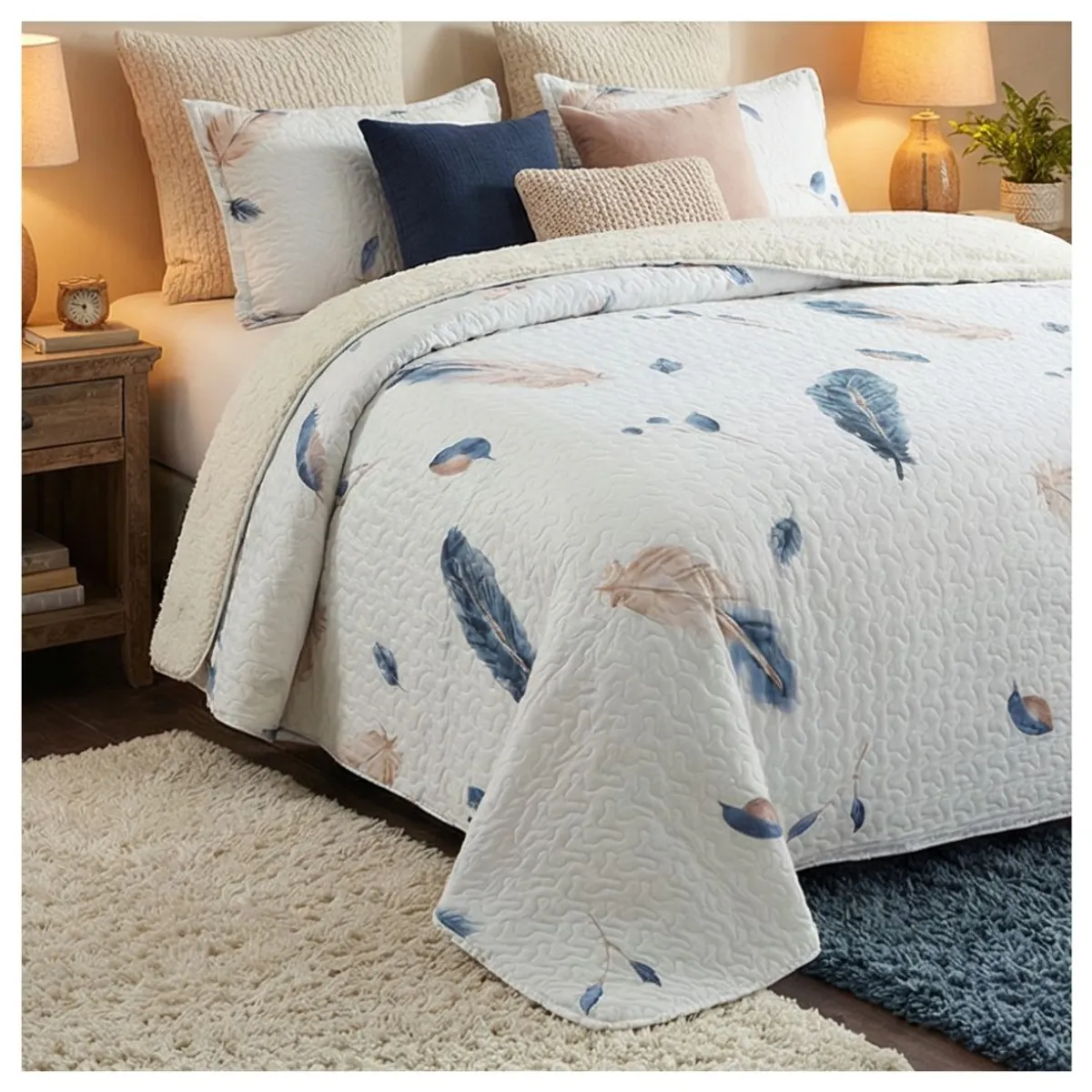 GENERICO - Cubrecama Sherpa 1.5 Plazas - Iowa M958