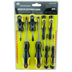 GENERICO - Kit Set Juego Destornilladores 8 Piezas Crownman Cm-de1208