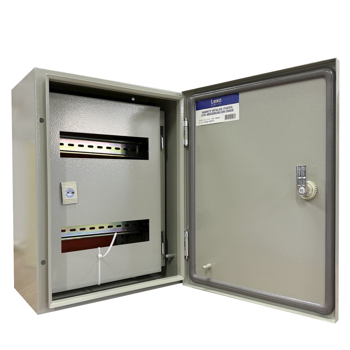 GENERICO - Gabinete Tablero Metálico Eléctrico 400x300x200 1 puerta chasis Ip65