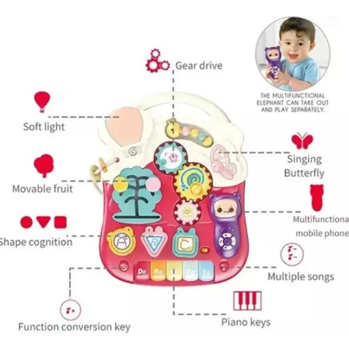 GENERICO - Caminador Mesa Bici Para Bebe Musical De Juguete 5 En 1