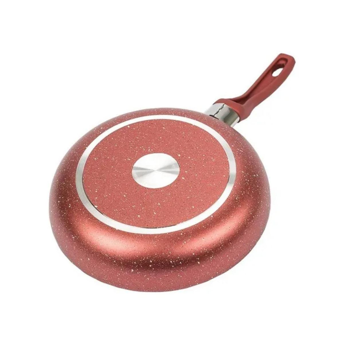GENERICO - Sarten De Cocina Antiadherente 26cm Rojo Mango De Silicona