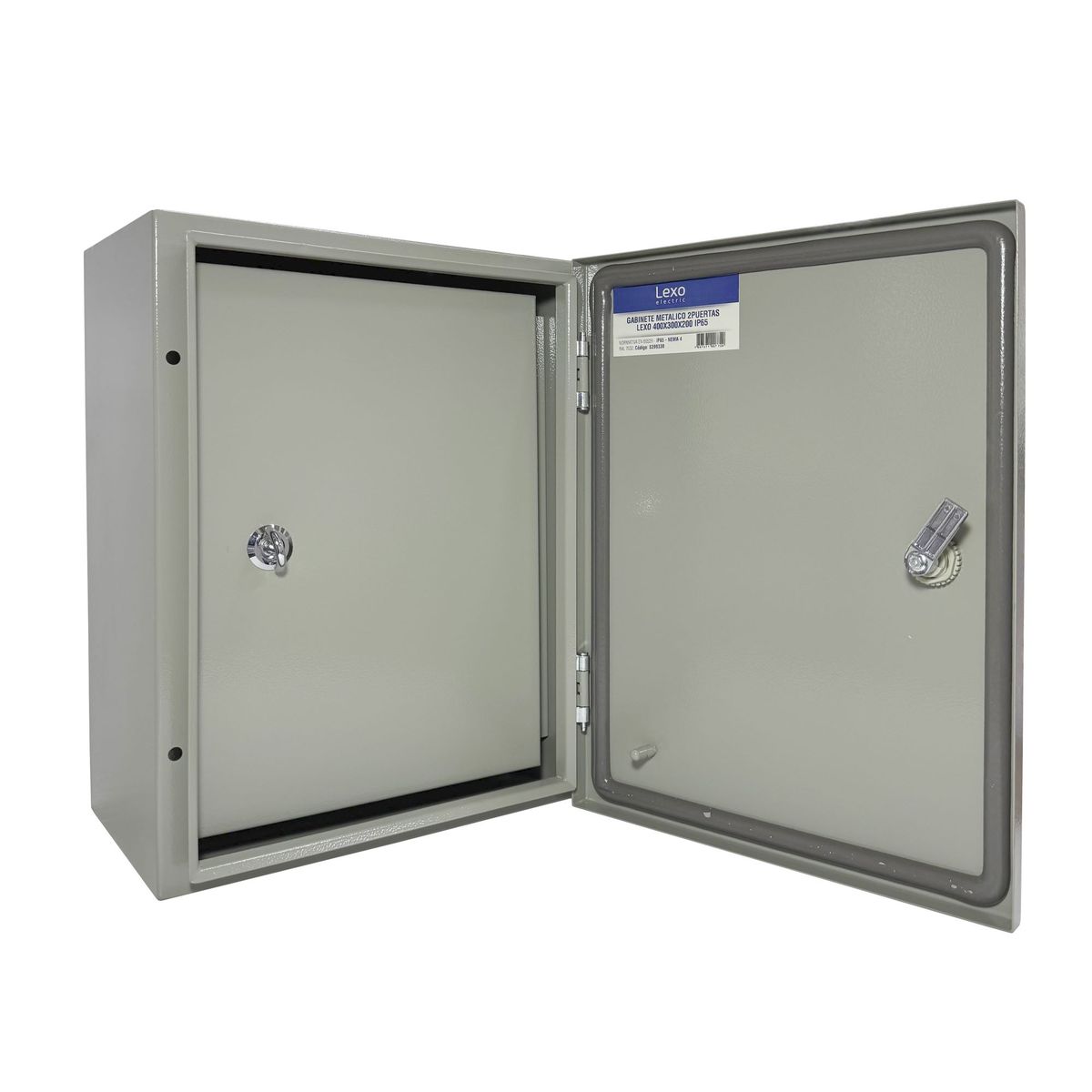 GENERICO - Gabinete Tablero Metálico Eléctrico 400x300x200 2 puerta Ip65