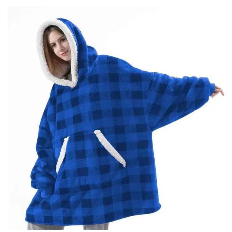 MORLAN - Maxi Polerón Sherpa Bata Manta Capucha Frazada Invierno