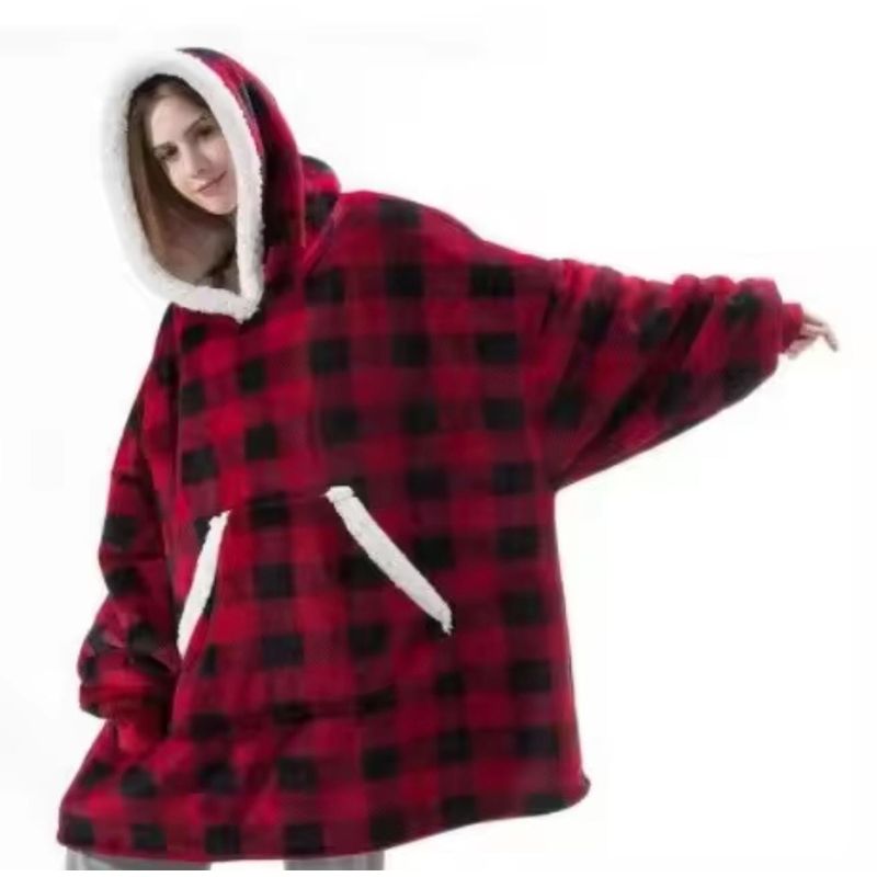 MORLAN - Maxi Polerón Sherpa Bata Manta Capucha Frazada Invierno
