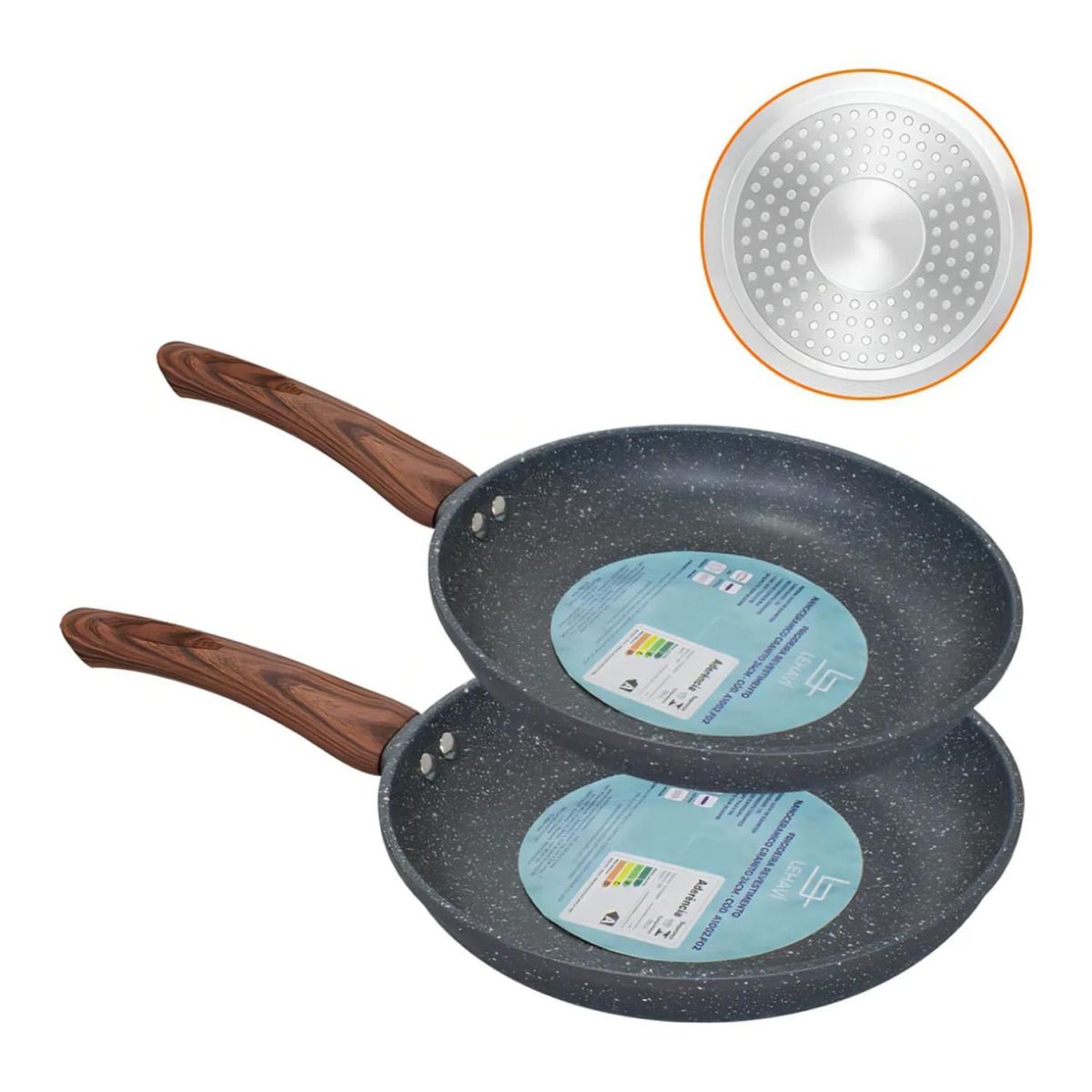 GENERICO - Sarten De Induccion Antiadherente 26cm Con Mango De Madera