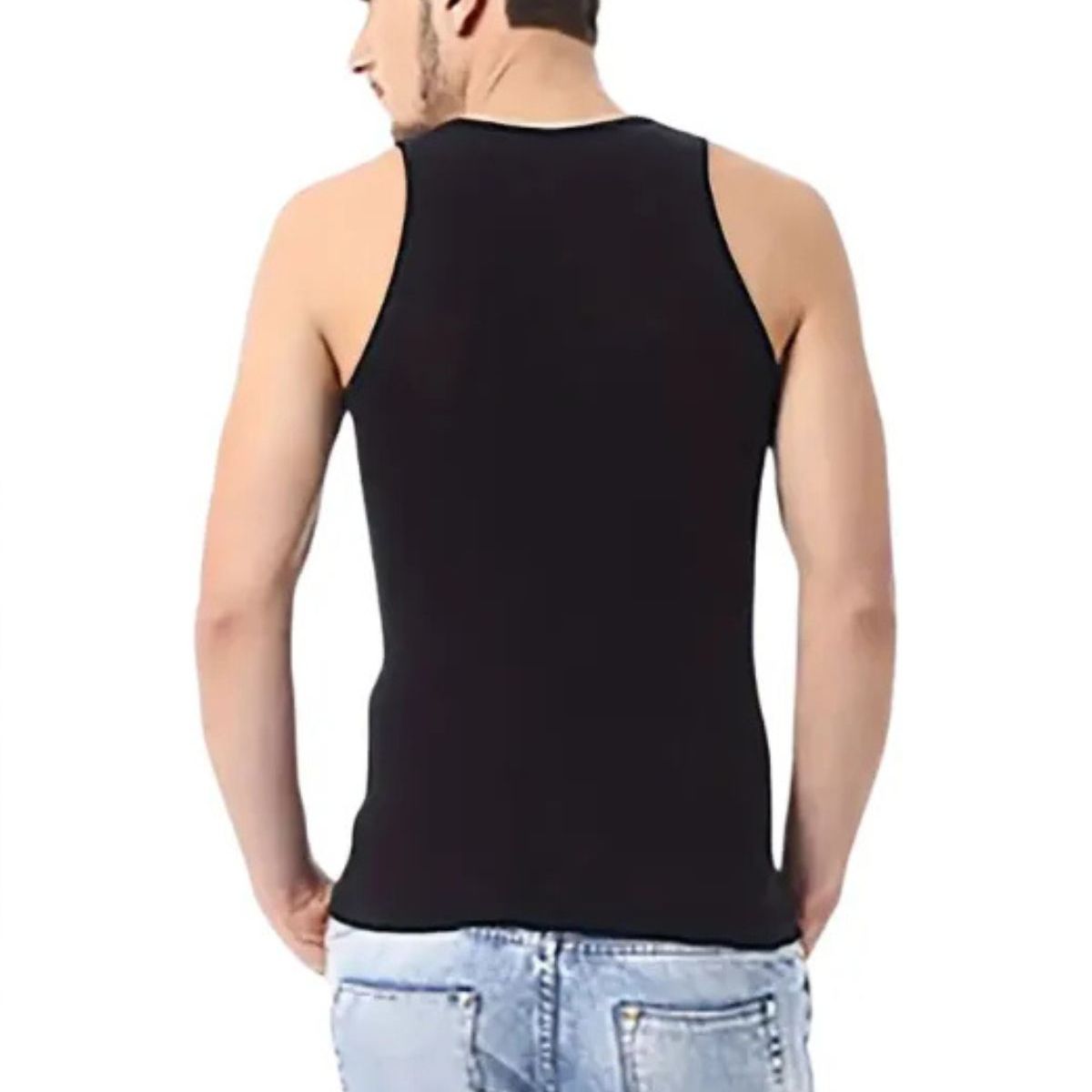 LOOK SHOP - Pack 3 Camisetas Algodón Sin Manga , Negra, Gris Blanco. 045