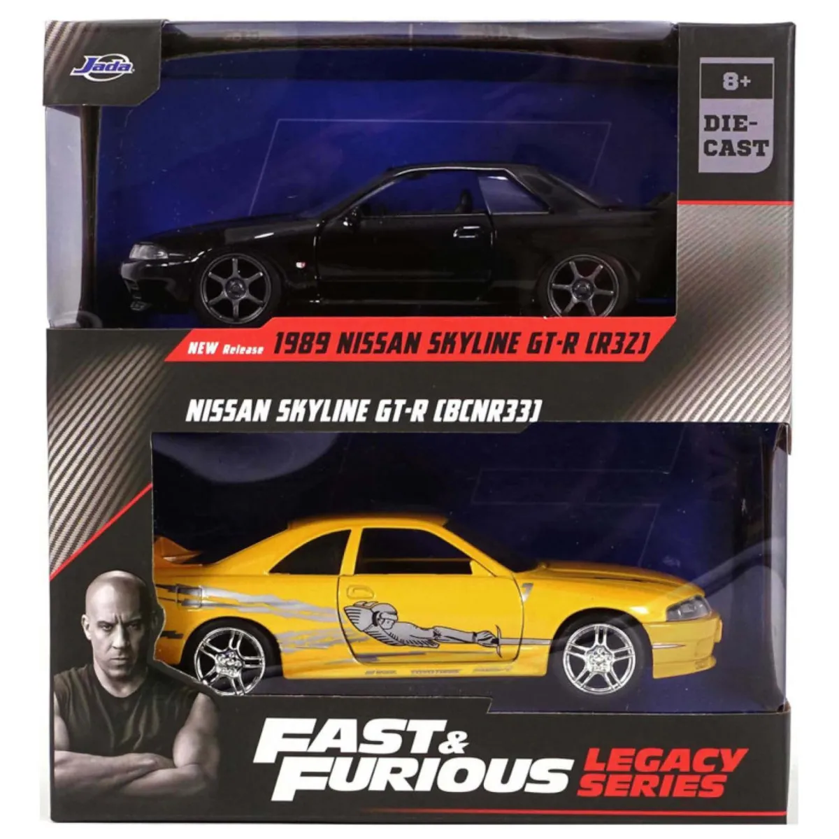 GENERICO - Juguete Pack 2 Autos Rapidos Y Furiosos Skyline 1:32