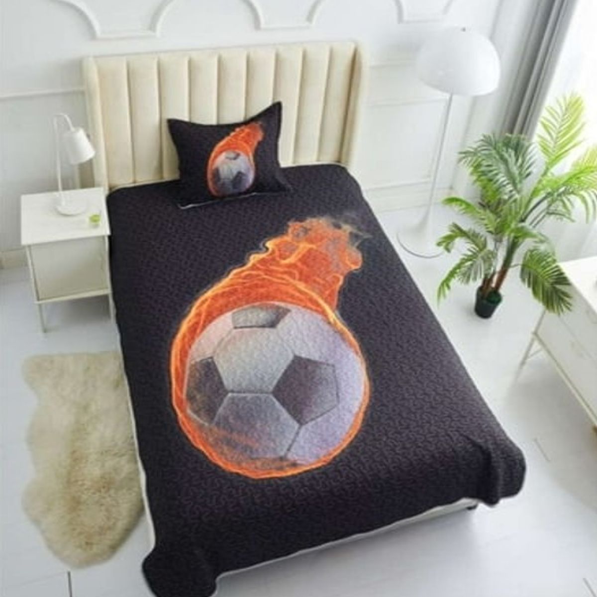 GENERICO - CUBRECAMA QUILT DE VERANO DISEÑO BALON FUEGO 1.5 PLAZA WYM