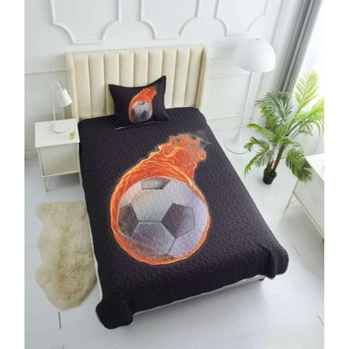 GENERICO - CUBRECAMA QUILT DE VERANO DISEÑO BALON FUEGO 1.5 PLAZA WYM