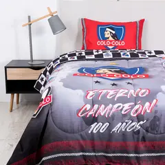 MASHINI - Cobertor Plumón Colo-Colo Eterno campeon Reversible 1.5 Plaza