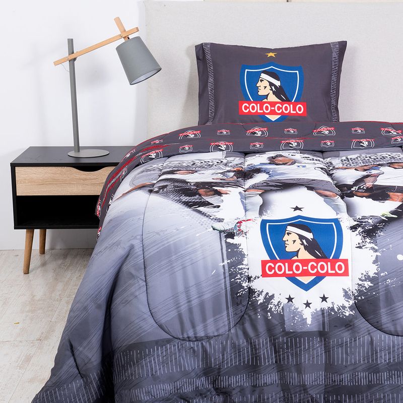 MASHINI - Cobertor Plumón Colo-Colo Vidal Reversible 1.5 Plaza