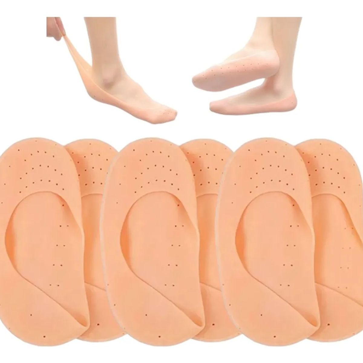 GENERICO - Pack X3 Pares Almohadillas Protector Hidratante Pie Silicona