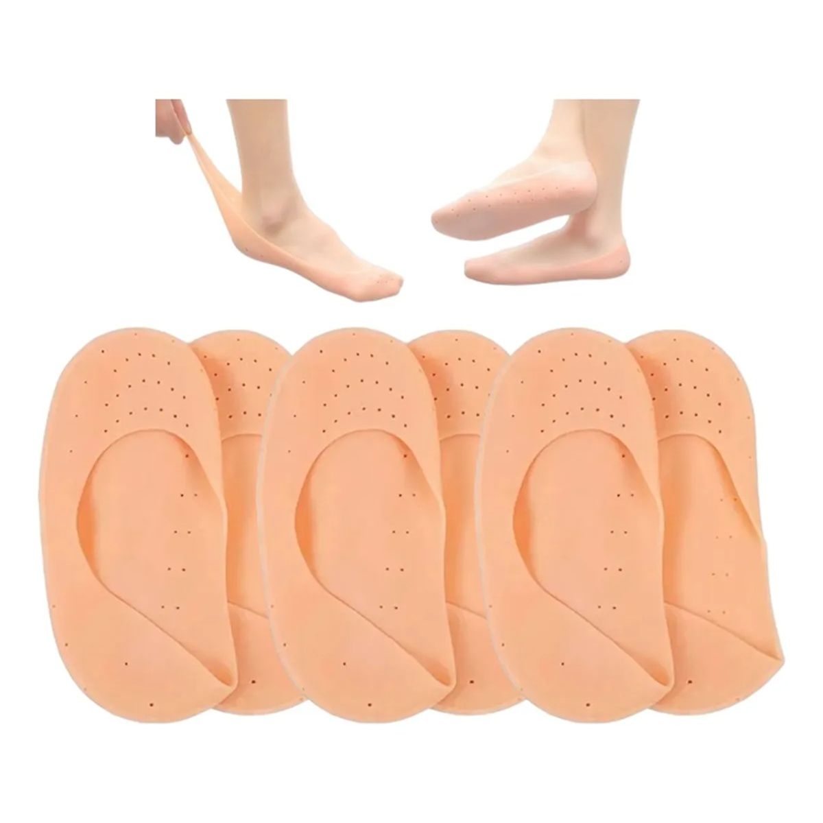 GENERICO - Pack X3 Pares Almohadillas Protector Hidratante Pie Silicona