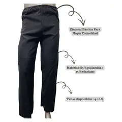 EKOL TACTICA MILITAR - Pantalón Negro Huaso Juvenil Nortino Traje De Huaso Fiestas Patrias