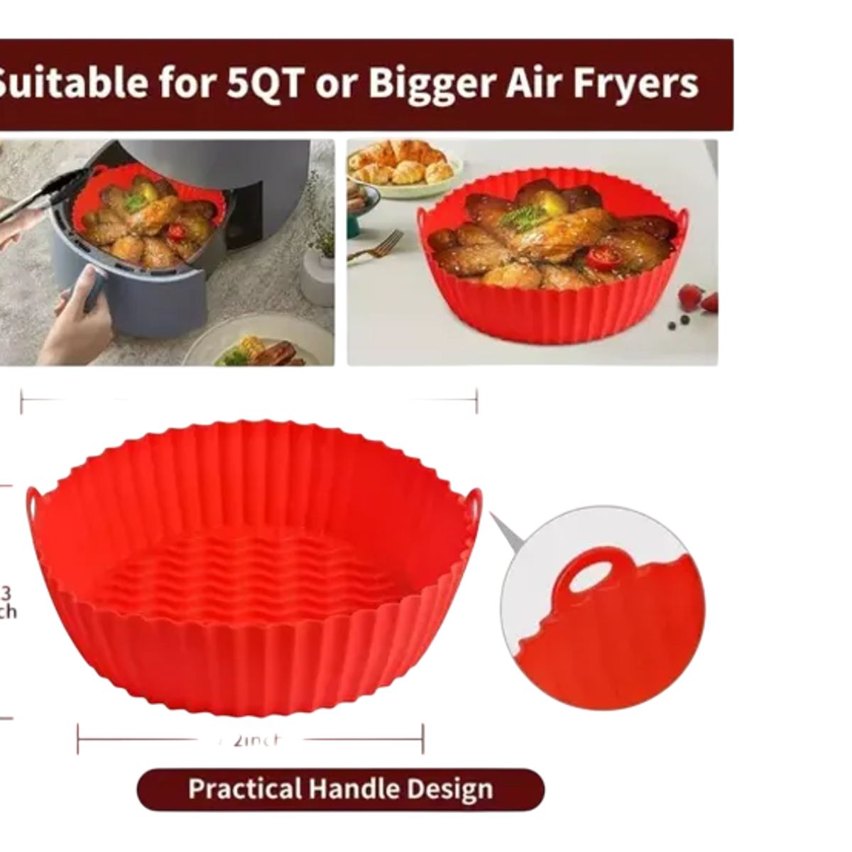 GENERICO - 2 Moldes Forro Freidora De Aire Silicona Bandeja Air Fryer