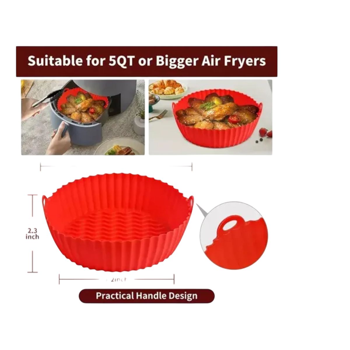 GENERICO - 2 Moldes Forro Freidora De Aire Silicona Bandeja Air Fryer